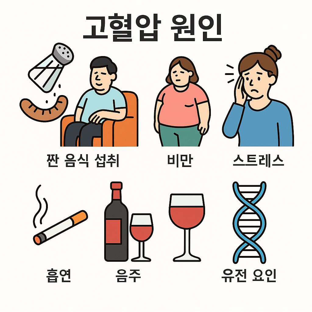 고혈압을 유발하는 주요 원인들 정리 인포그래픽