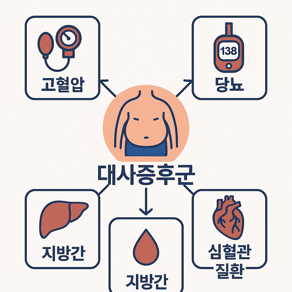  대사증후군과 연관된 질환 흐름도
