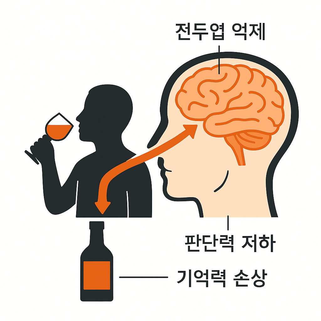 술이 뇌에 미치는 영향 인포그래픽