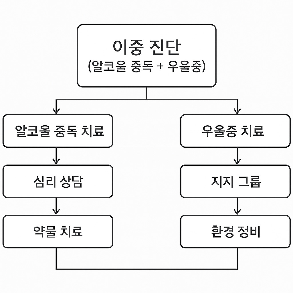 이중진단 환자 치료 흐름도 시각자료