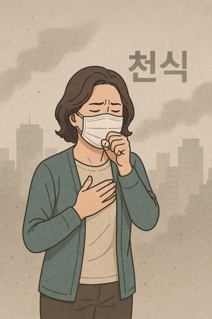 천식의 특징을 나타내는 일러스트