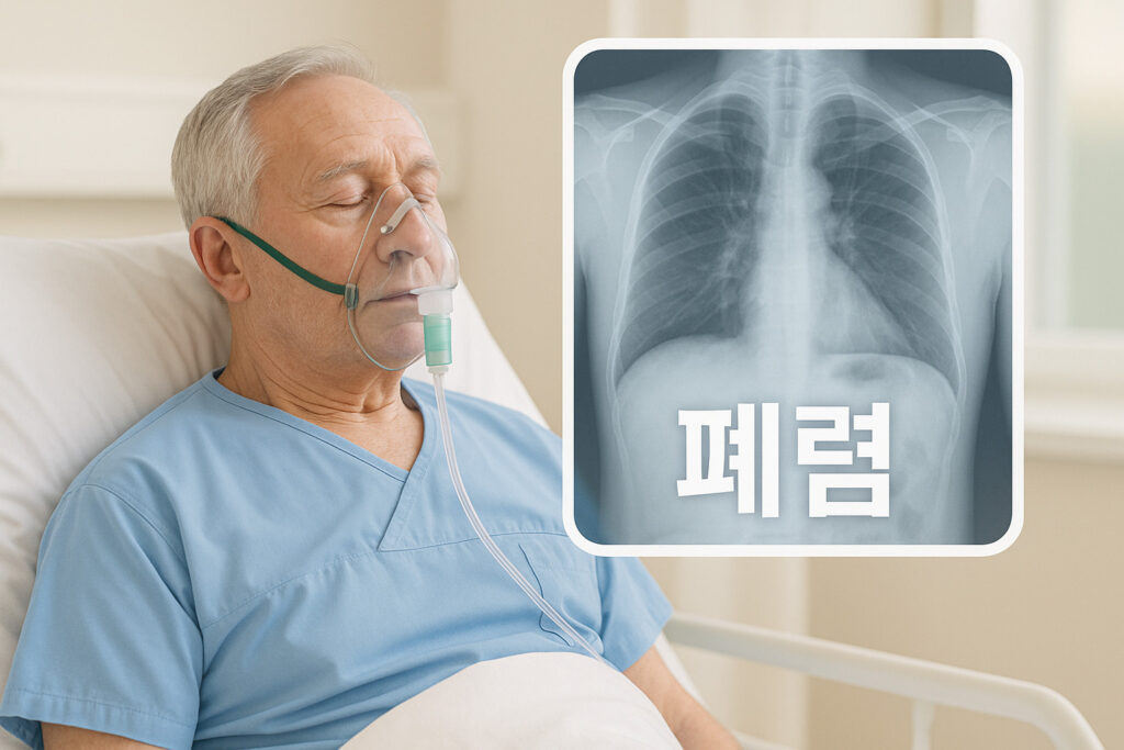 폐렴의 특징을 나타내는 일러스트