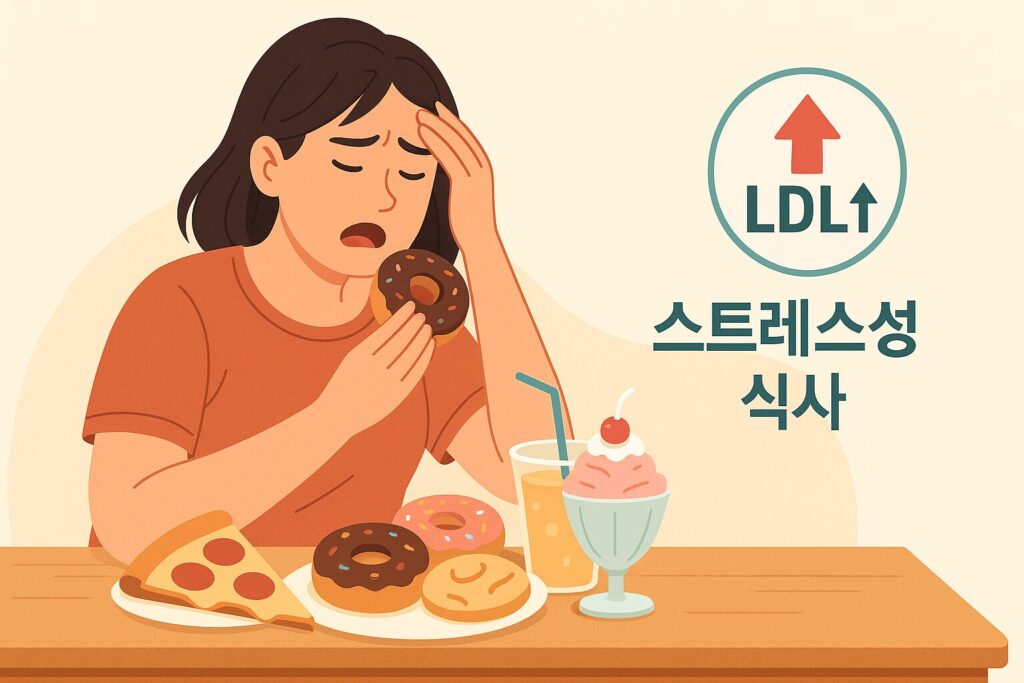 스트레스로 인한 고지방 식사 패턴 이미지