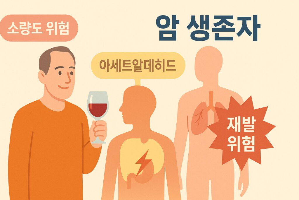 암 생존자의 음주와 발암물질 생성 관계 인포그래픽