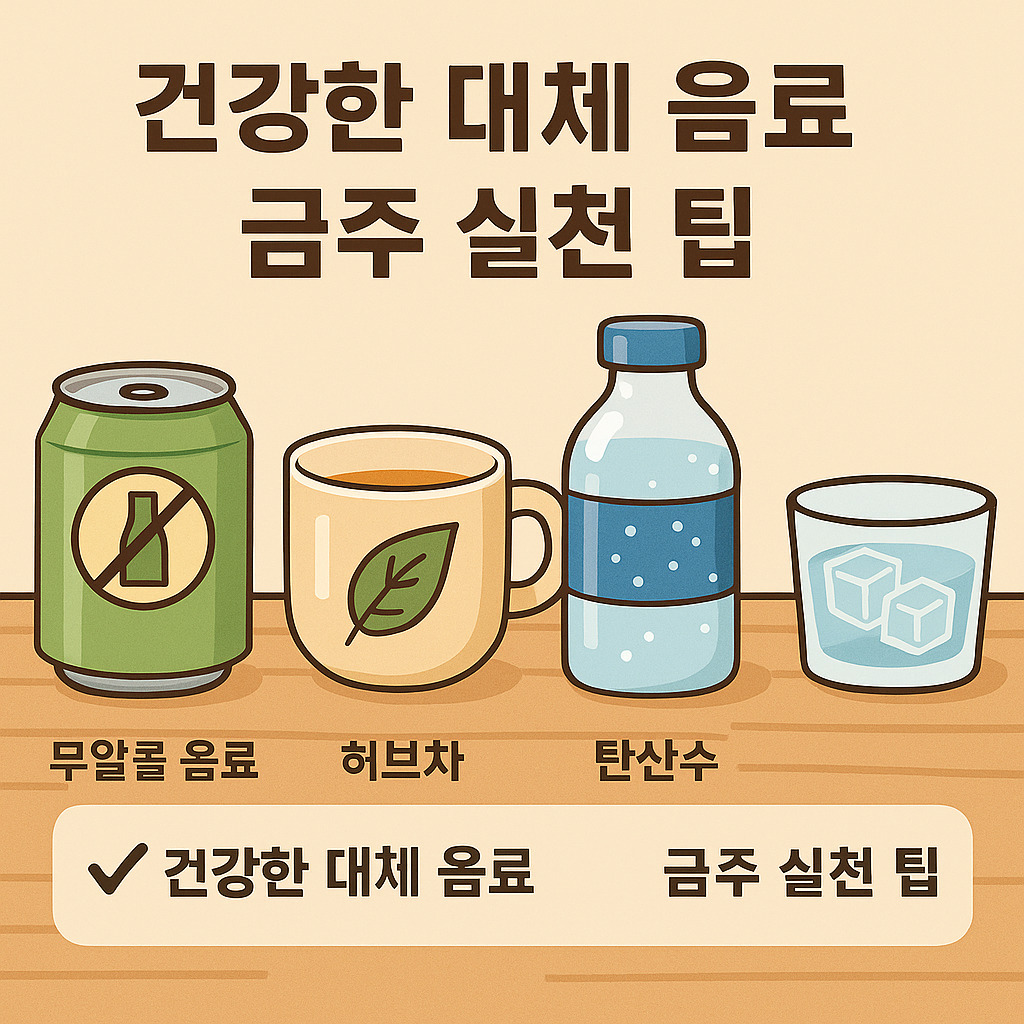 음주 대체 음료 및 실천 팁 인포그래픽