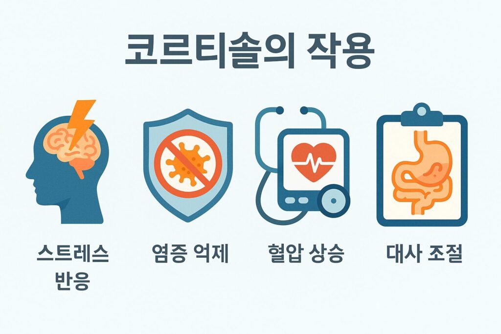 코르티솔 호르몬의 역할 인포그래픽