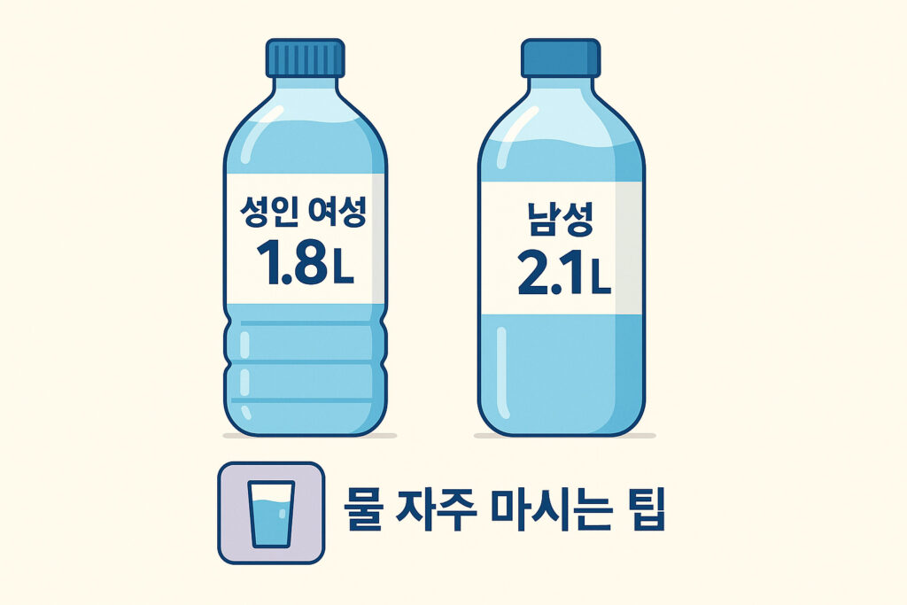 하루 수분 섭취 권장량과 실천 팁 이미지
