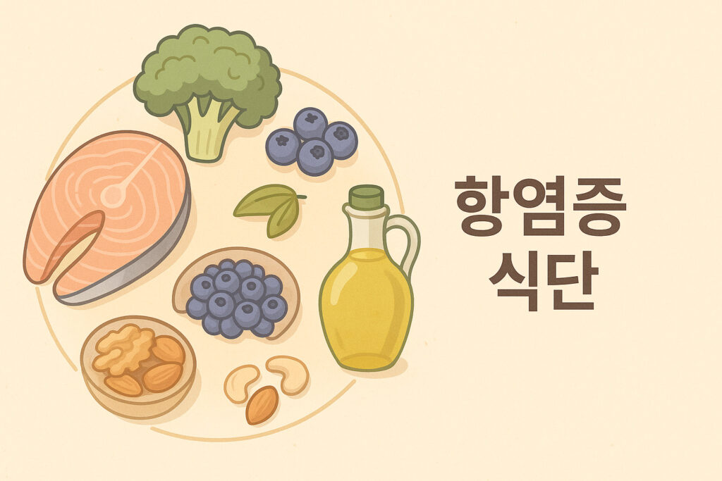 항염증 식단 예시 이미지